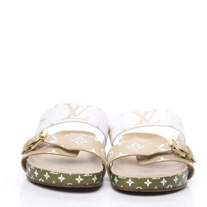 Louis Vuitton Monogram Giant Bom Dia Flat Mule Sandals 41 White Moka 2 of 8