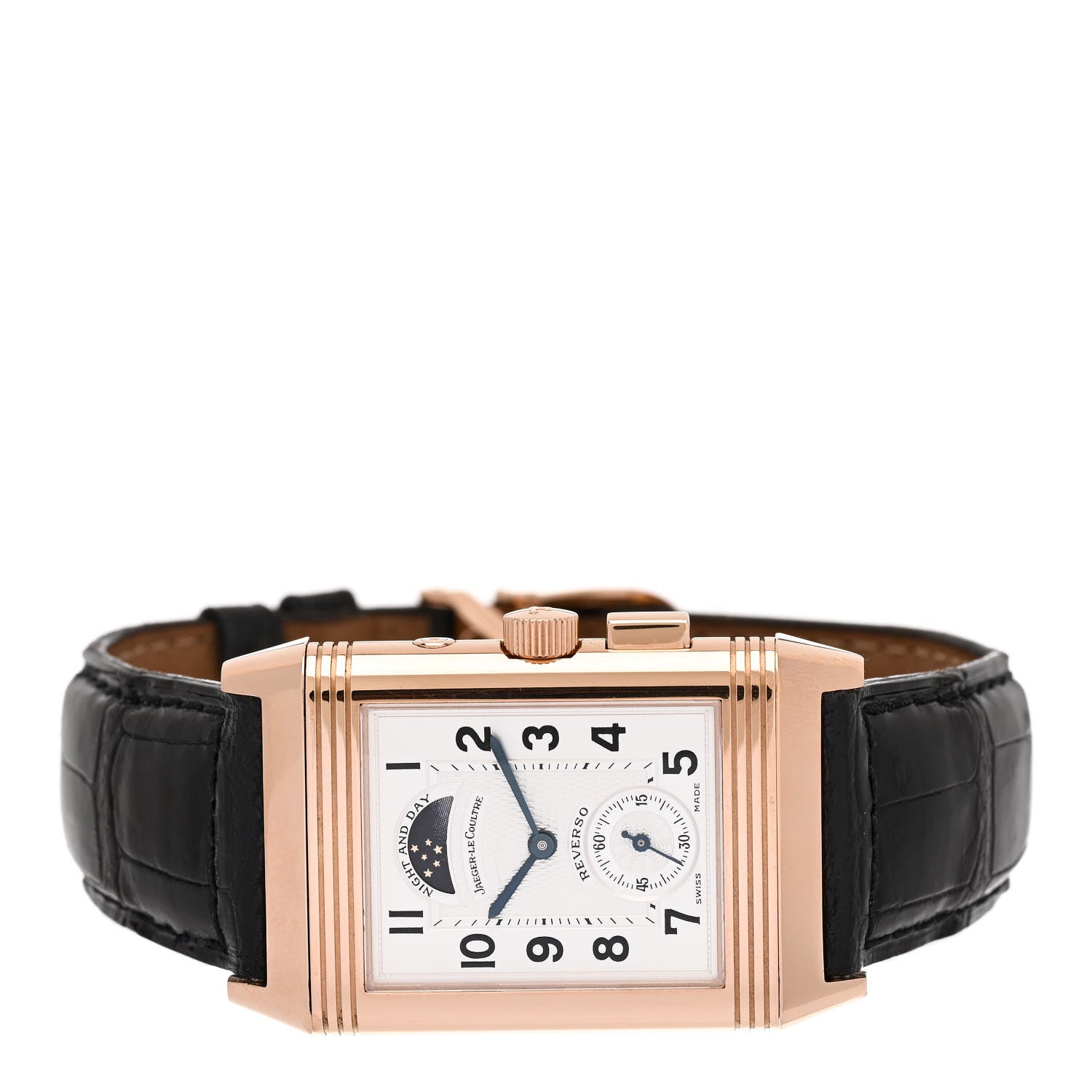 Jaeger-LeCoultre 18K Rose Gold Alligator 26mm Reverso Geographic Manual Winding Watch 270.2.58 2 of 5