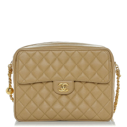 Chanel Caviar Quilted Camera Case Beige 1 of 9