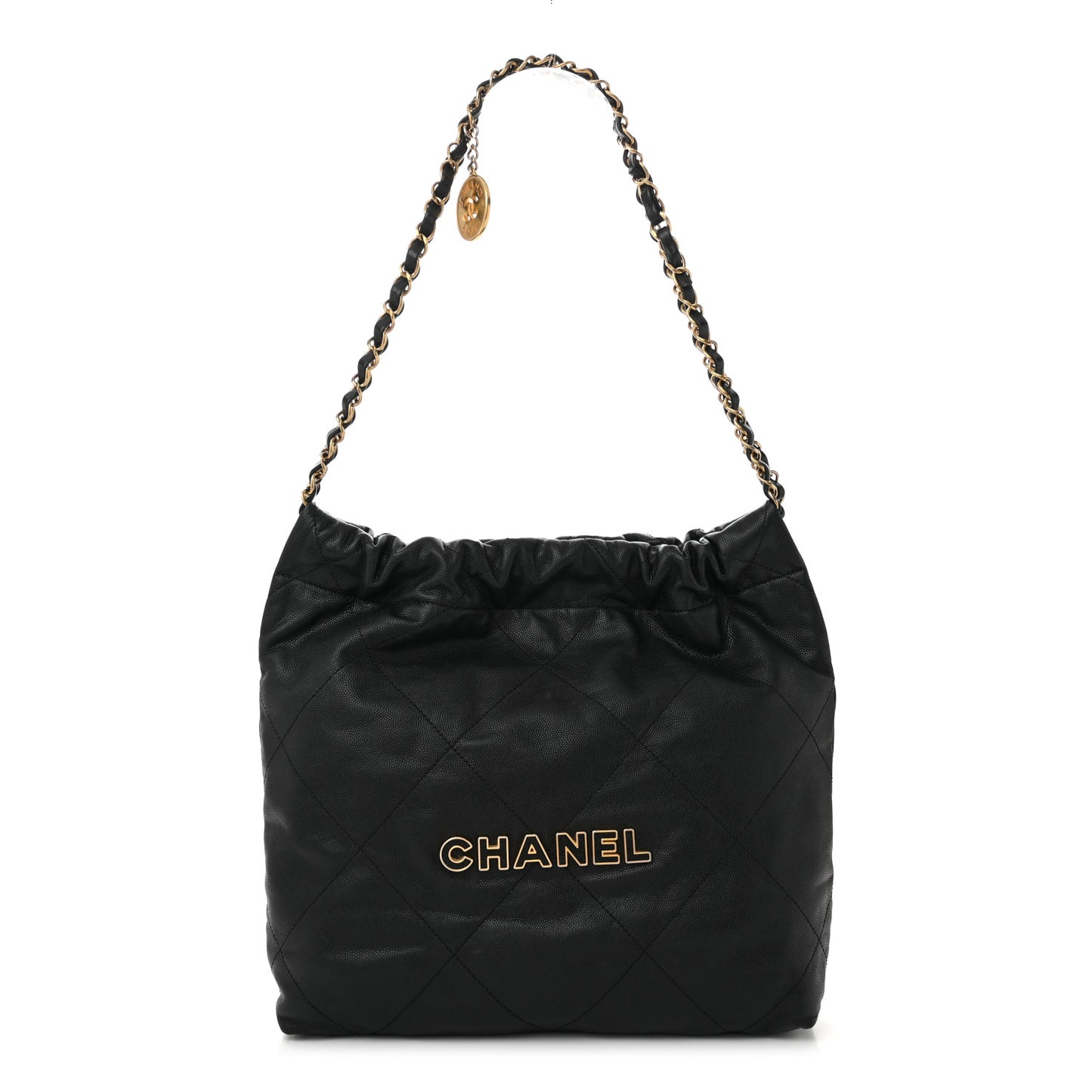 Shiny Caviar Quilted Small Chanel 22 Black