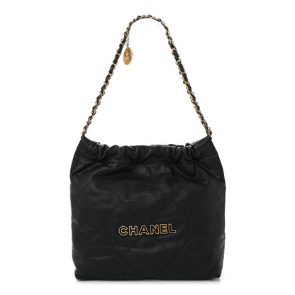 Chanel Shiny Caviar Quilted Small Chanel 22 Black 1 of 11