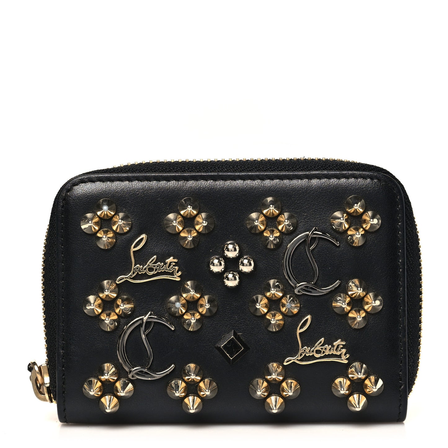 Calfskin Loubinthesky Panettone Coin Purse Black