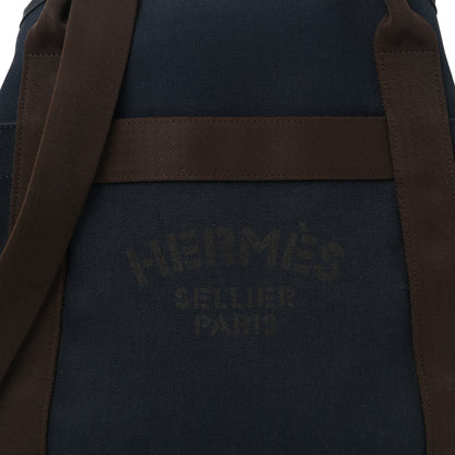 Hermes Toile Sac De Pansage Groom Bleu Navy Feu 8 of 11