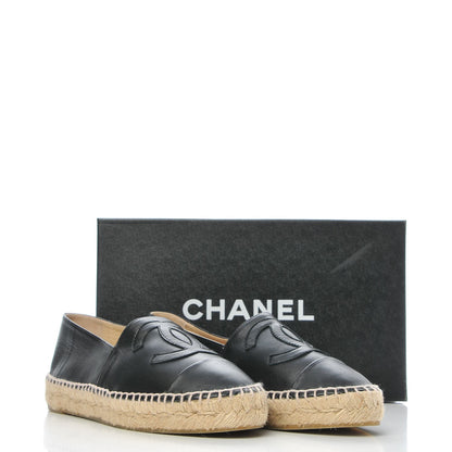 Chanel Lambskin CC Espadrilles 38 Black 11 of 11