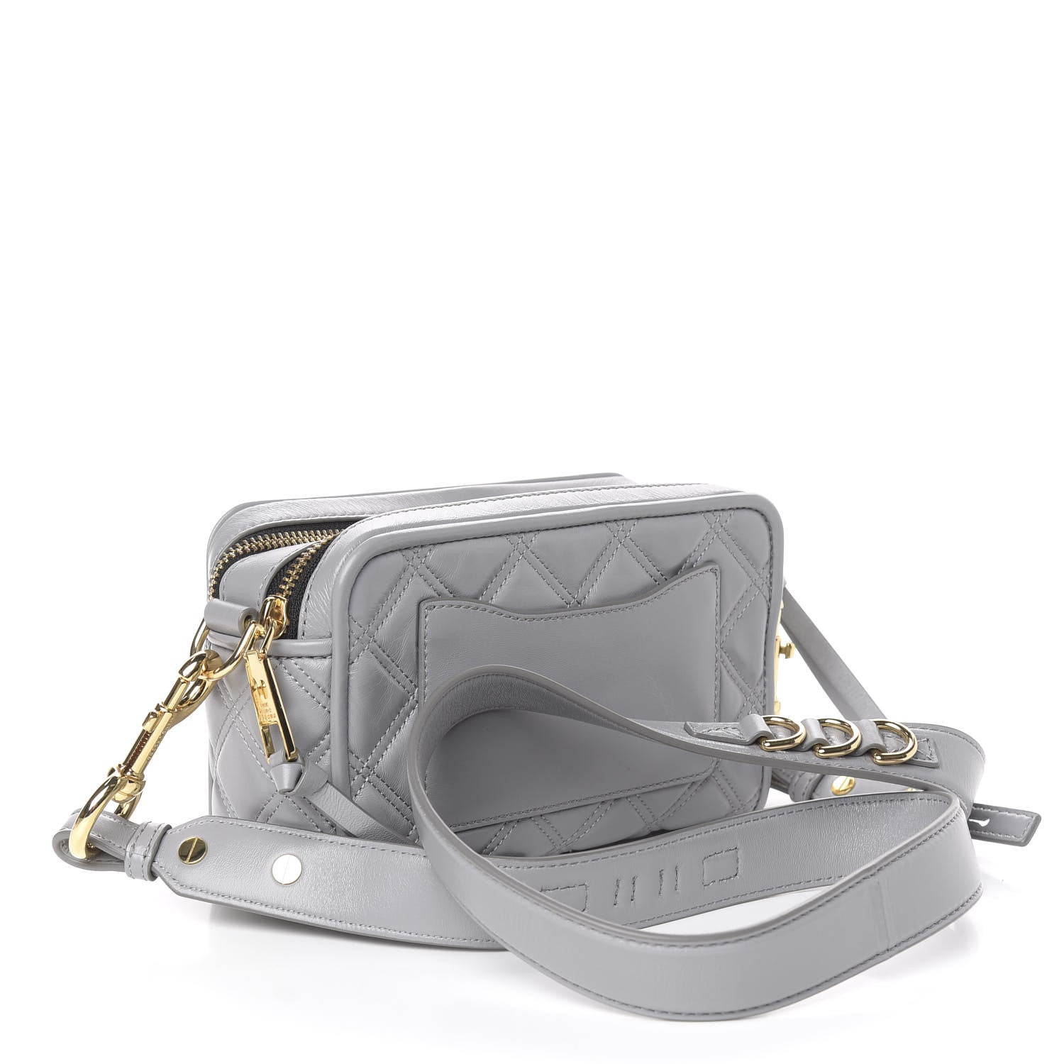 Marc Jacobs Natural Grain Calfskin Quilted The Softshot 21 Bag Grey 3 of 12