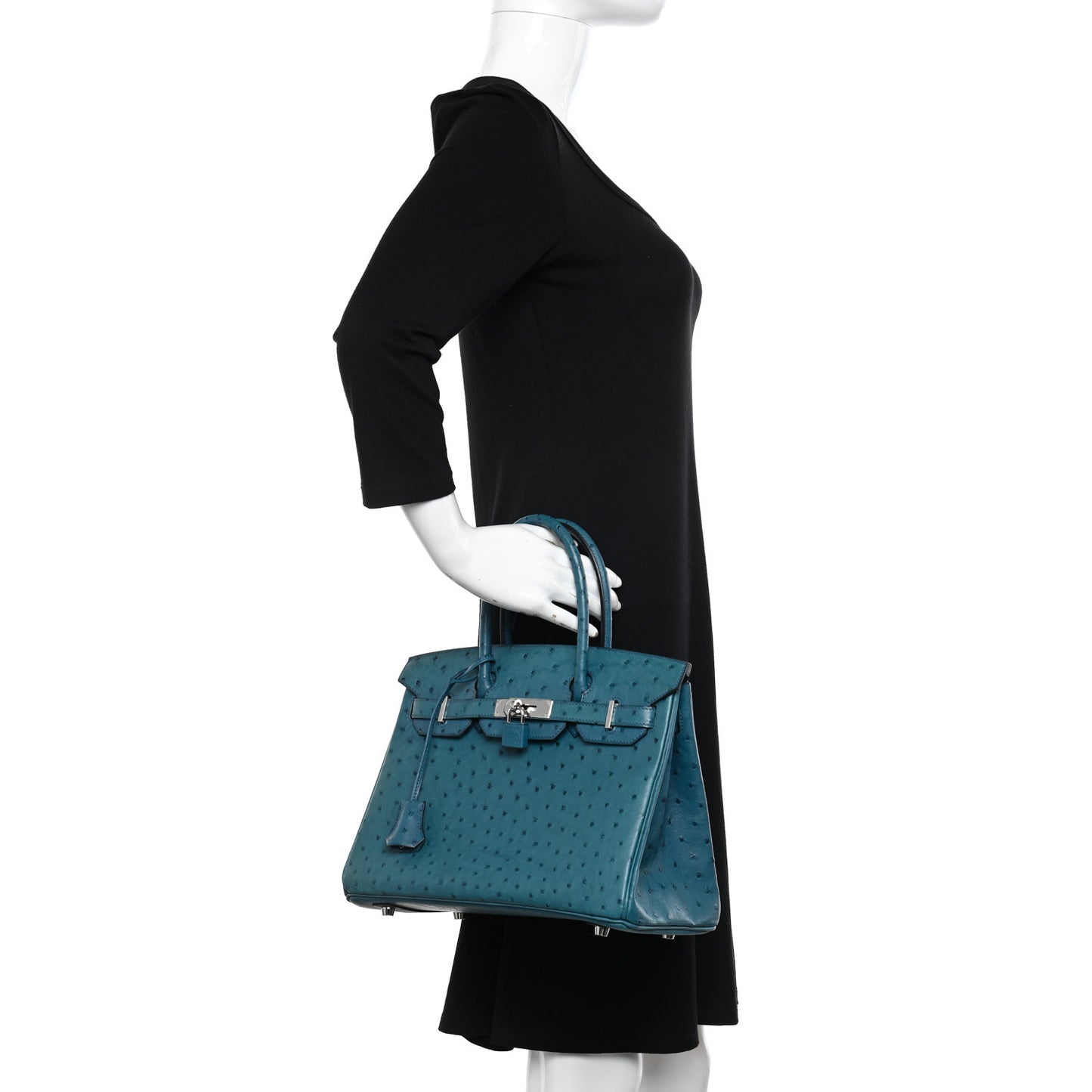 Ostrich Birkin 30 Cobalt