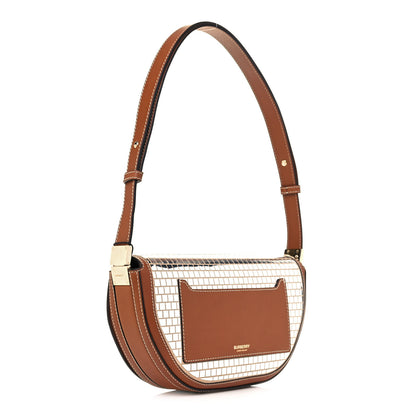 Burberry Calfskin Mirrored Small Olympia Pouch Warm Tan 3 of 11