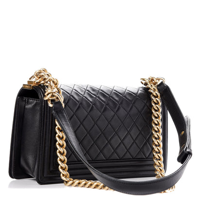 Chanel Lambskin Quilted Medium Boy Flap Black 3 of 7