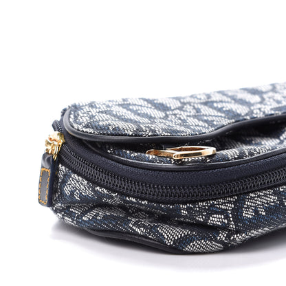 Christian Dior Monogram Mini Saddle Zip Pouch Navy Blue 8 of 10