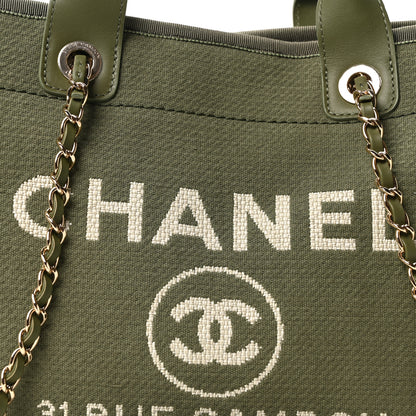 Chanel Mixed Fibers Small Deauville Tote Khaki 8 of 11