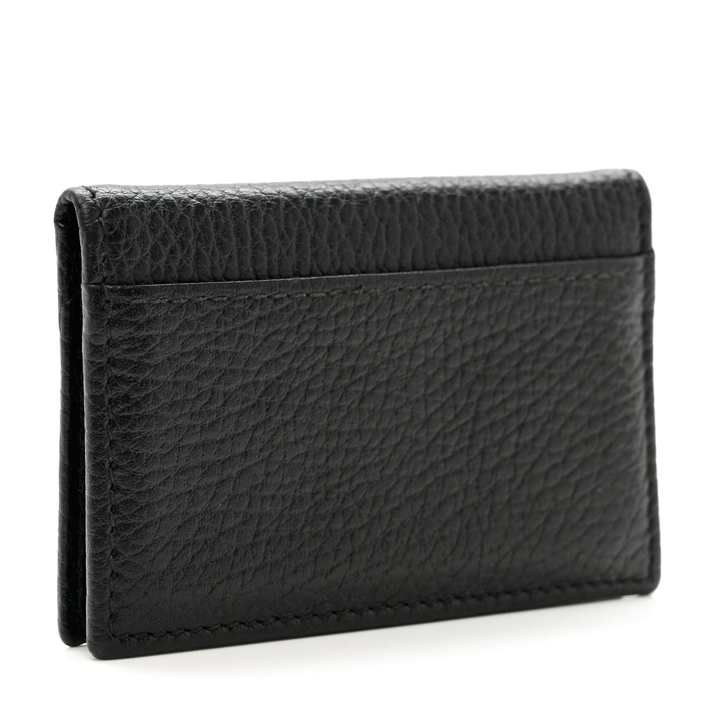 Pebbled Calfskin GG Marmont Card Case Black