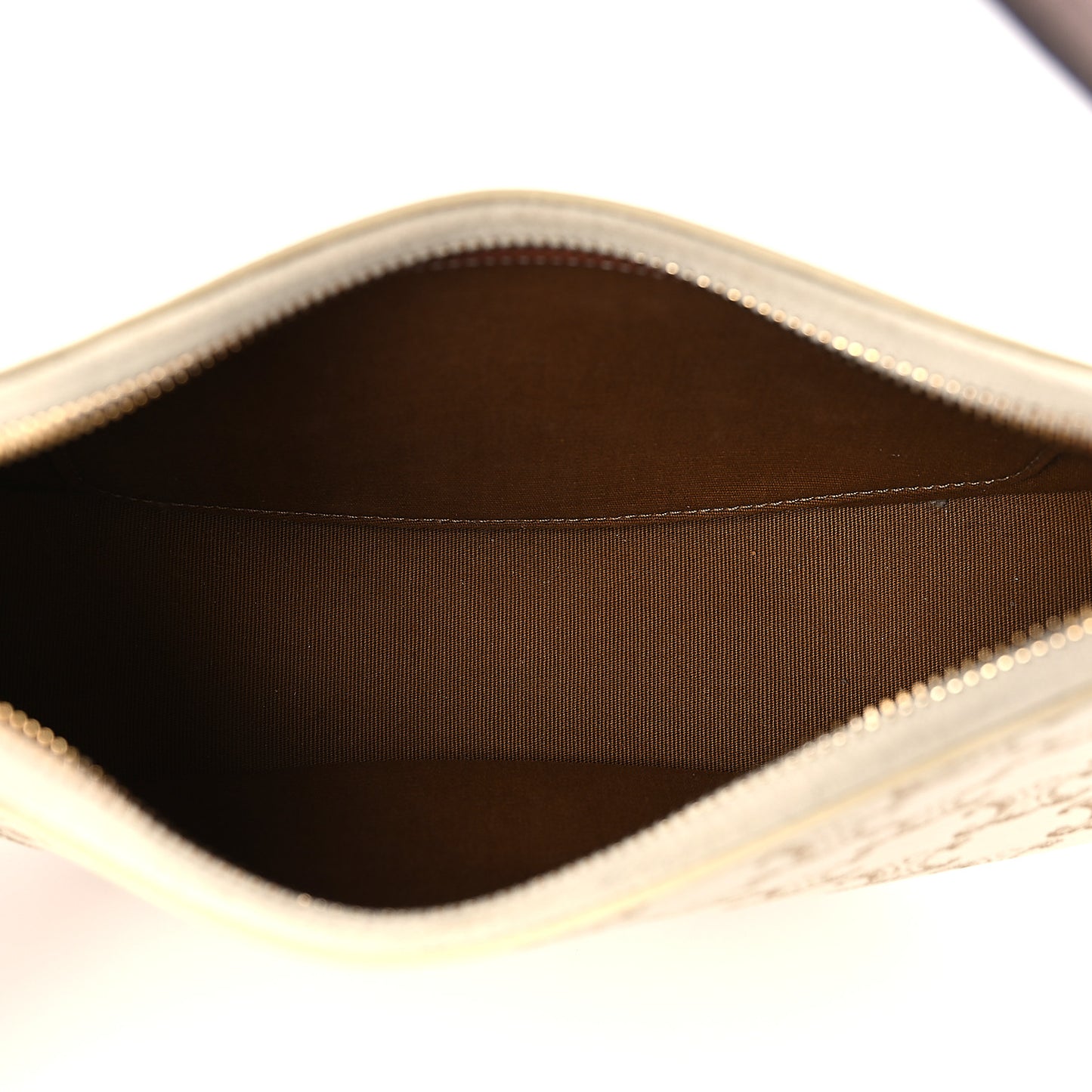Canvas Calfskin Ava Triomphe Shoulder Bag White
