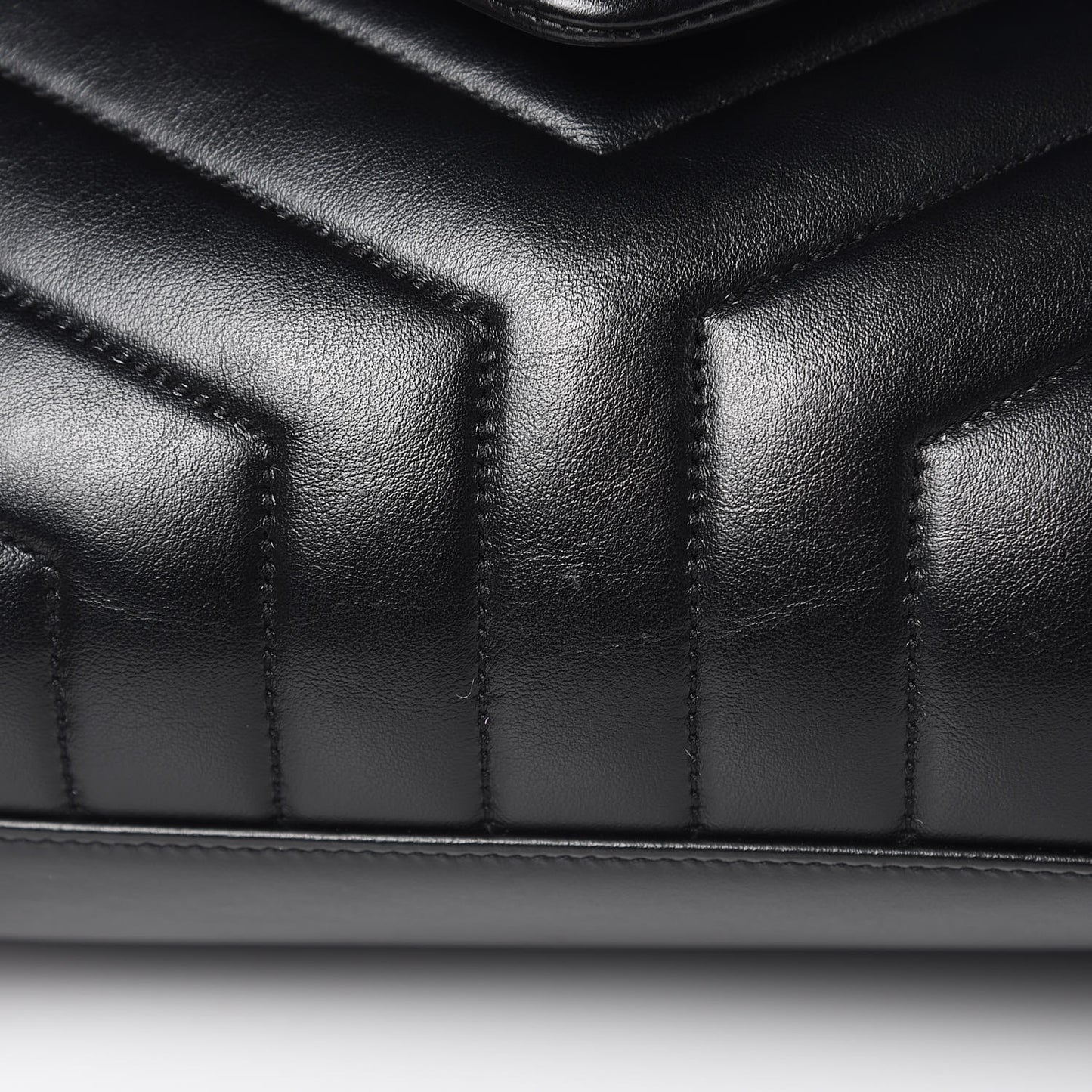 Calfskin Y Quilted Monogram Medium Loulou Chain Satchel Black