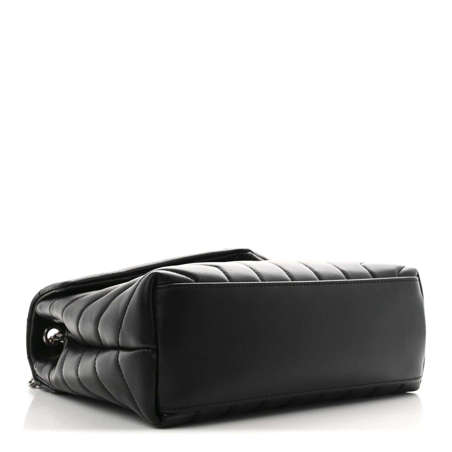 Calfskin Y Quilted Monogram Small Loulou Chain Satchel Black