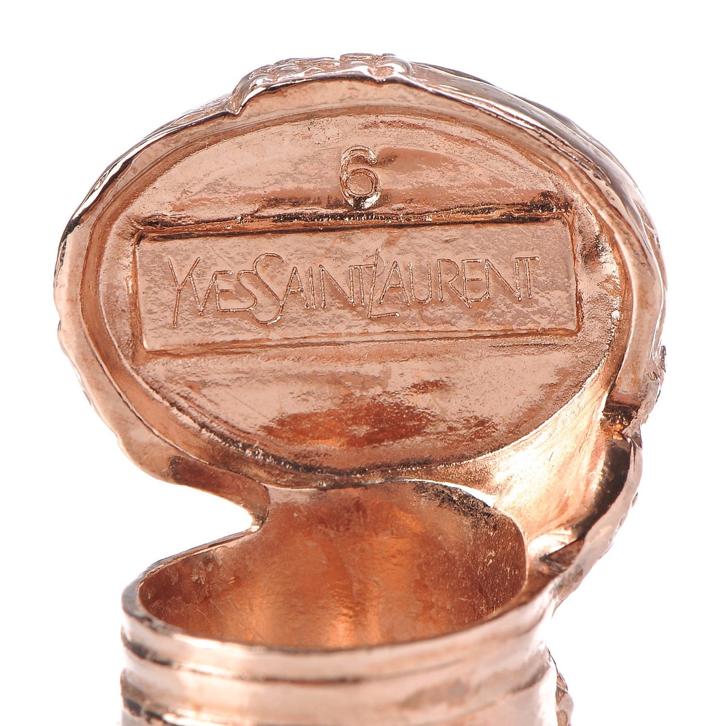Glass Cabochon Arty Ovale Ring 6 Rose Gold Green
