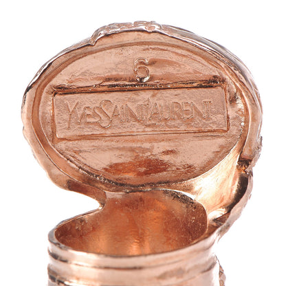 Saint Laurent Glass Cabochon Arty Ovale Ring 6 Rose Gold Green 4 of 4