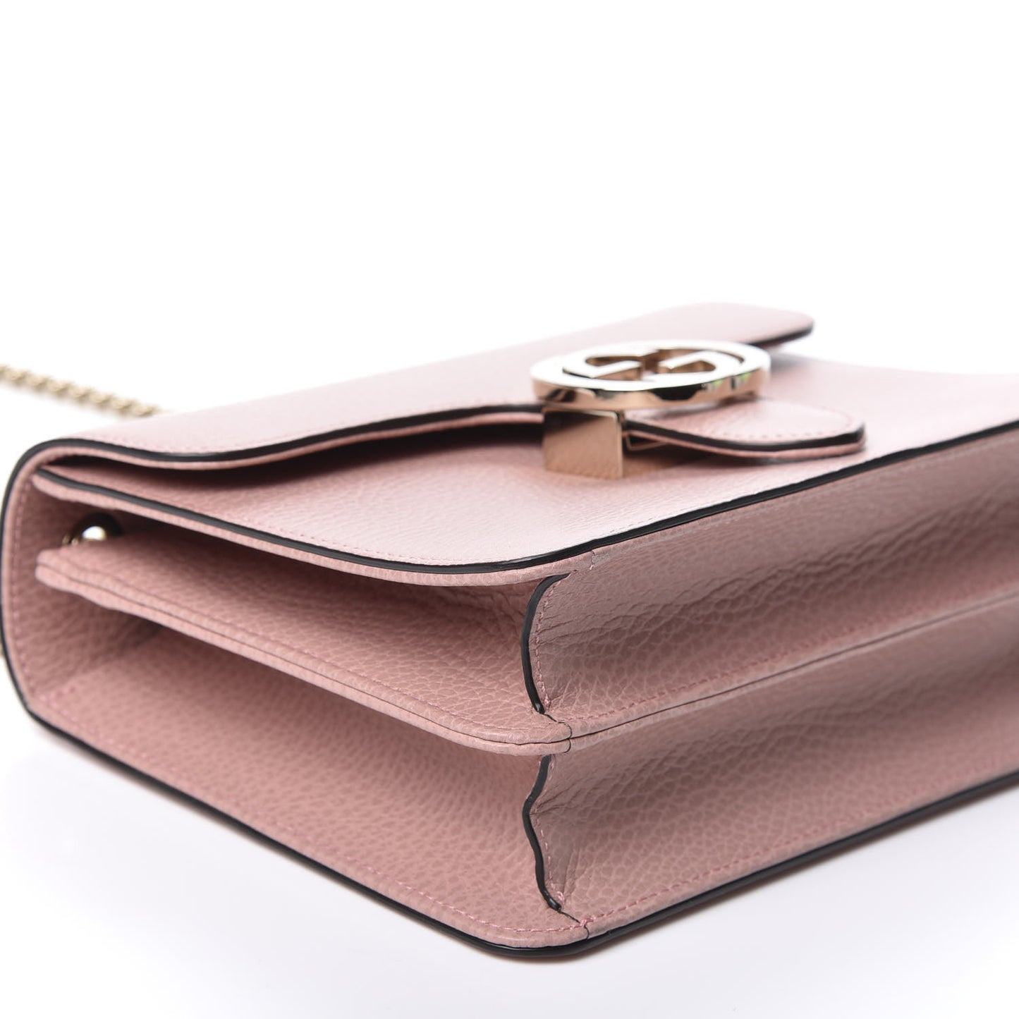 Dollar Calfskin Small Interlocking G Shoulder Bag Soft Pink