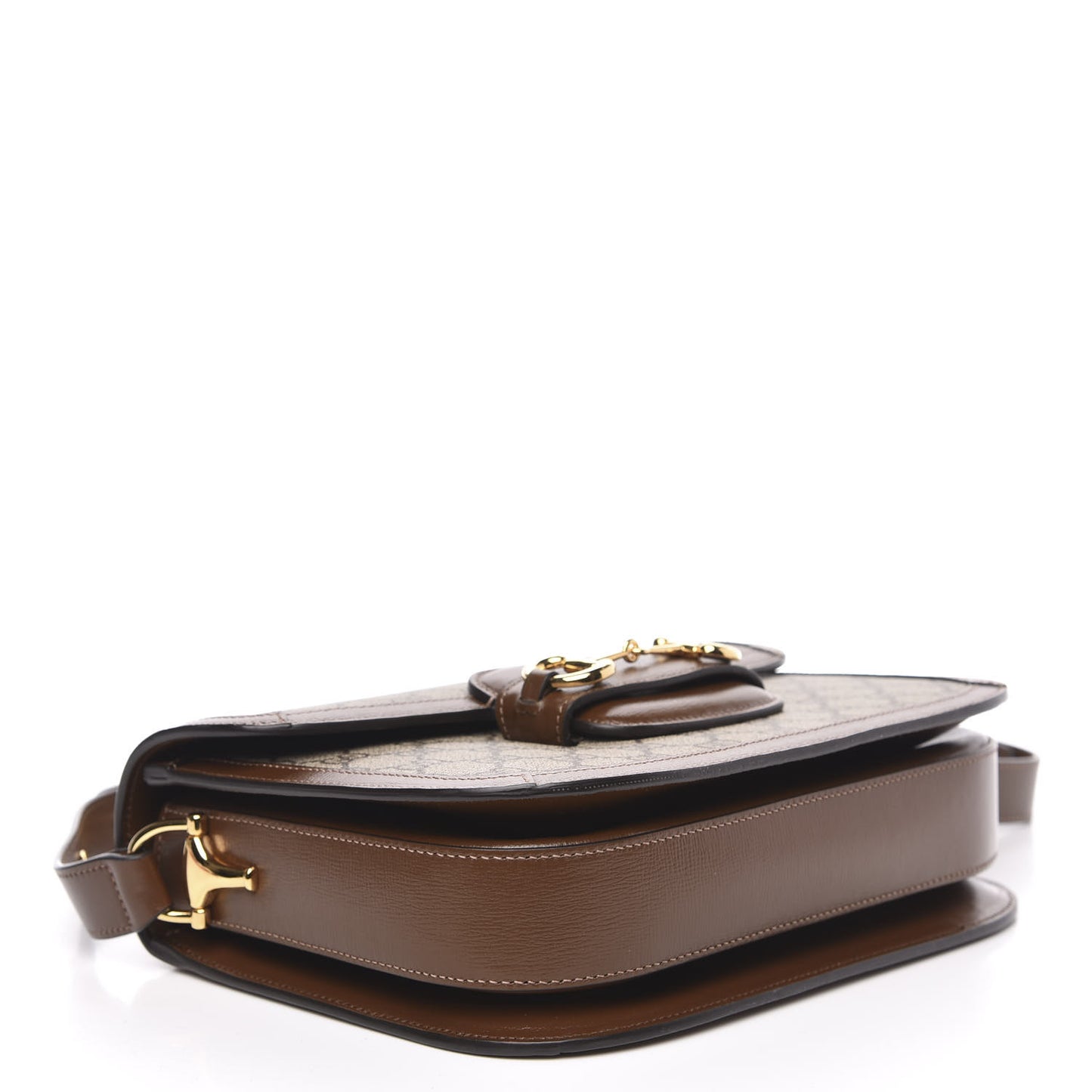 GG Supreme Monogram Horsebit 1955 Shoulder Bag Beige Brown Sugar