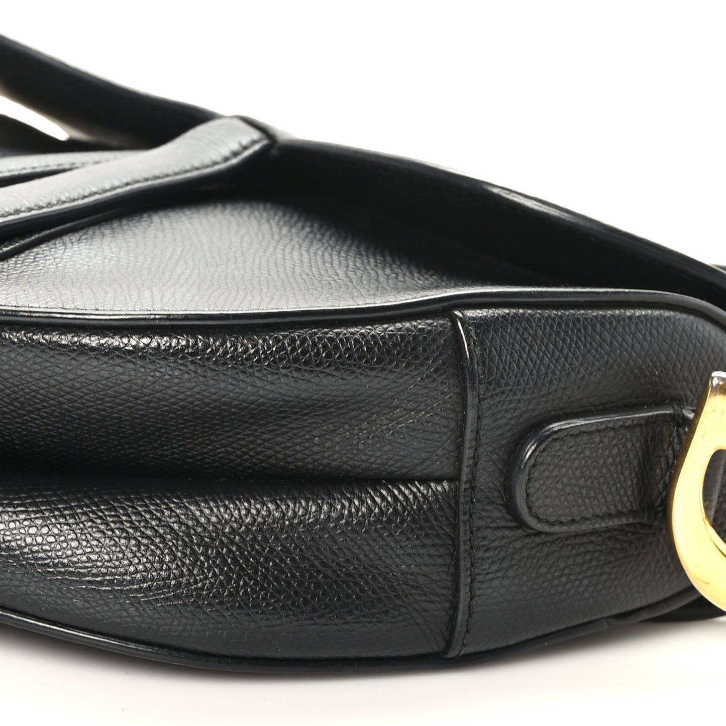 Grained Calfskin Saddle Bag Black