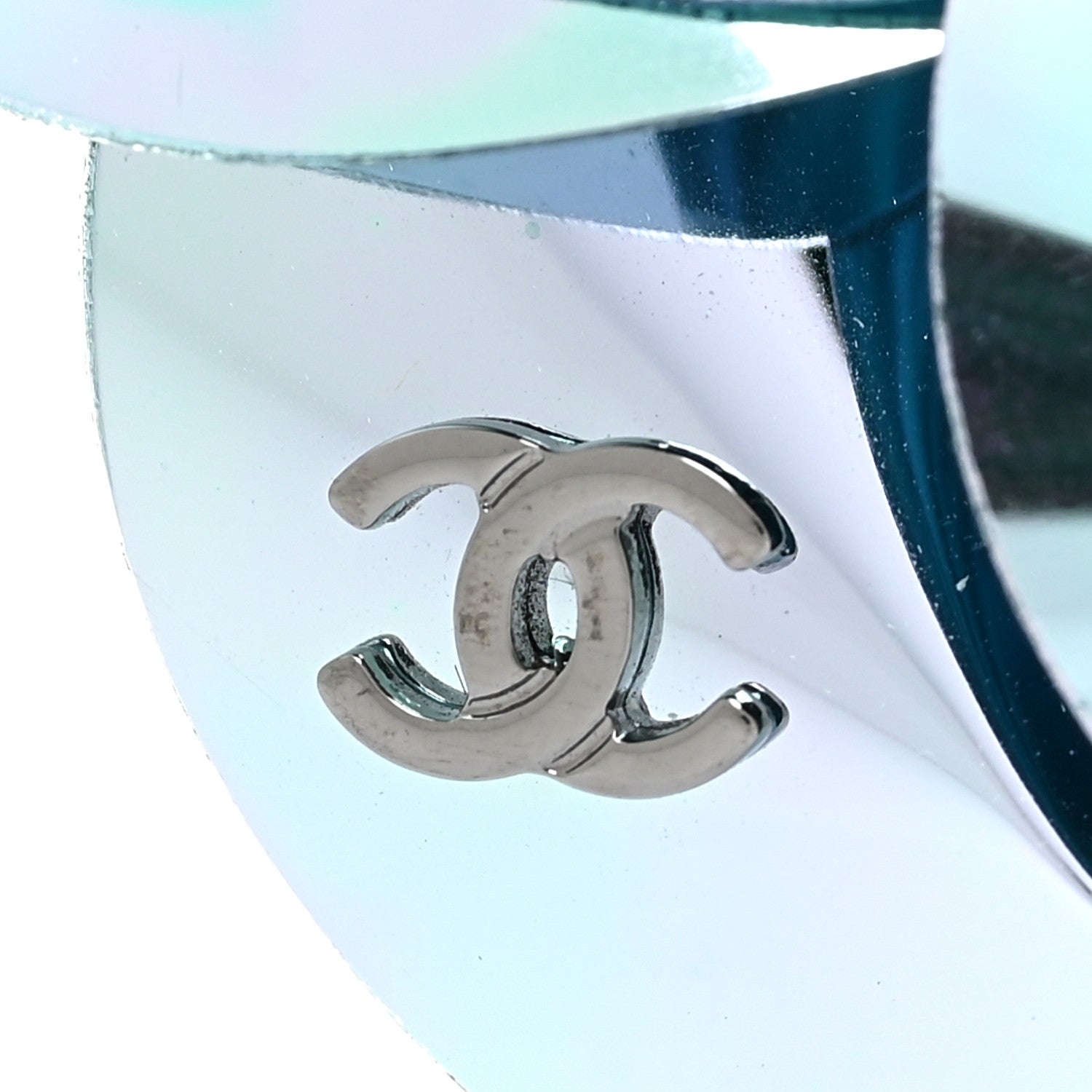 Chanel Resin Camellia Pin Brooch Blue 5 of 6