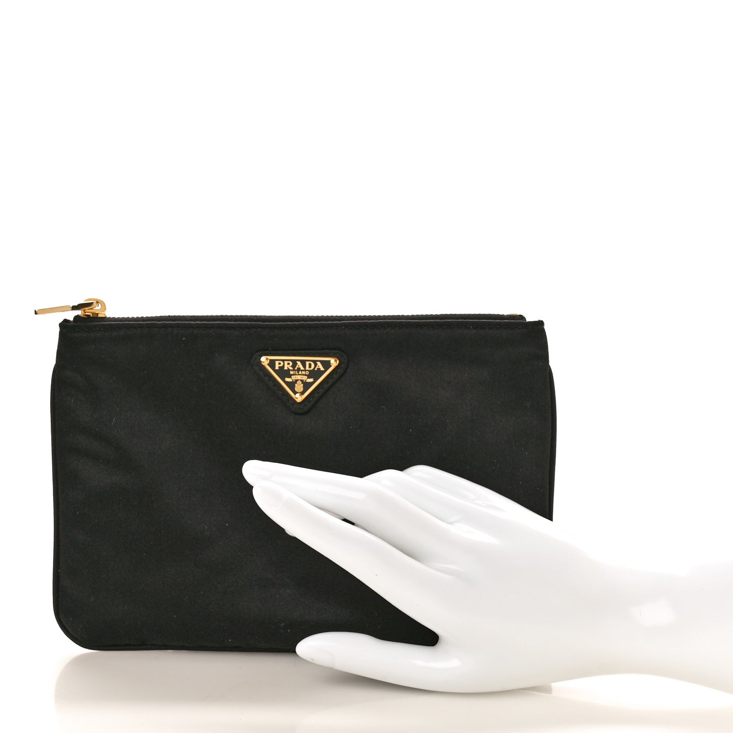 Tessuto Nylon Saffiano Wristlet Black