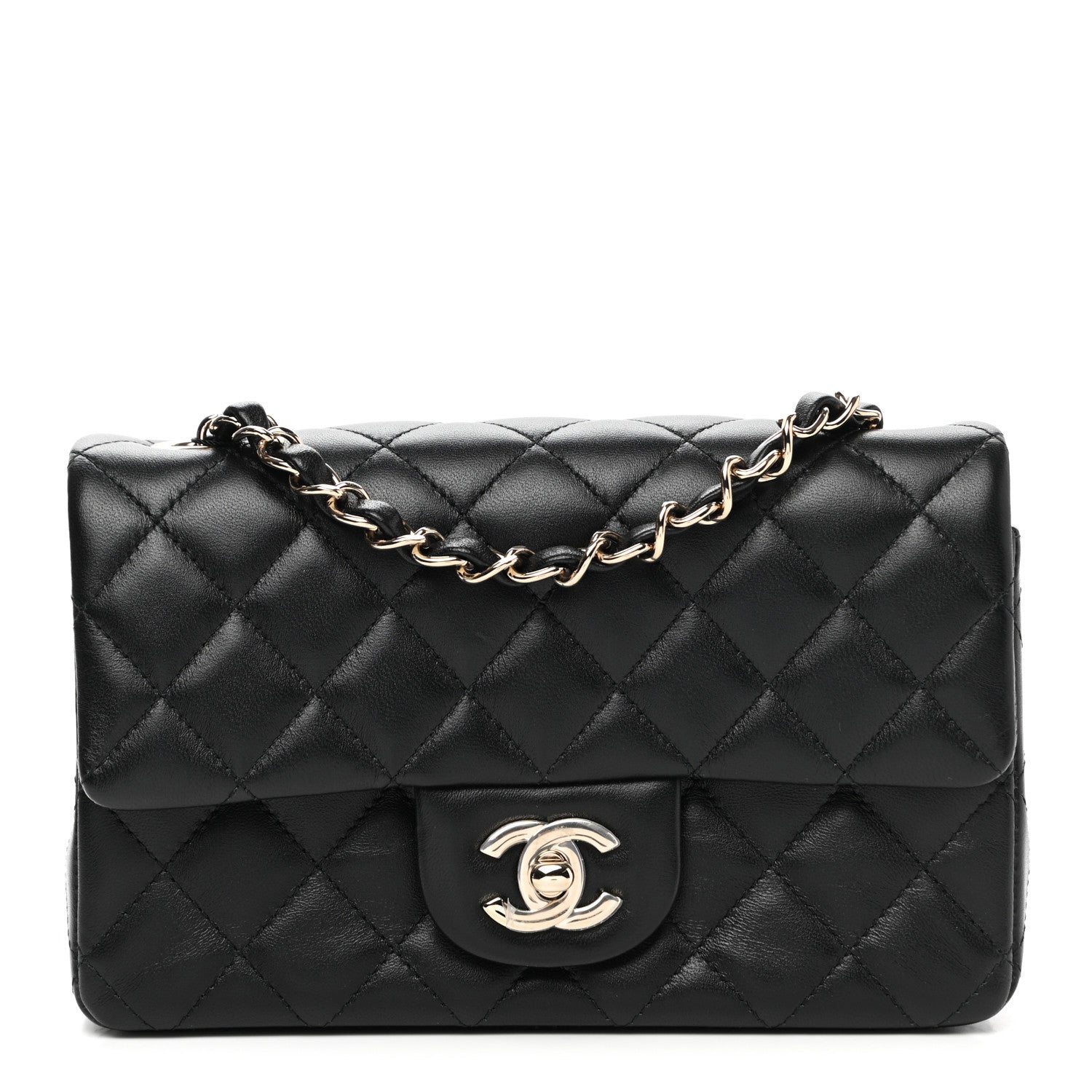 Chanel Lambskin Quilted Mini Rectangular Flap Black 1 of 9