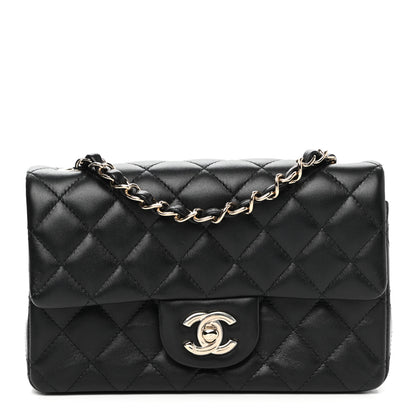 Chanel Lambskin Quilted Mini Rectangular Flap Black 1 of 9