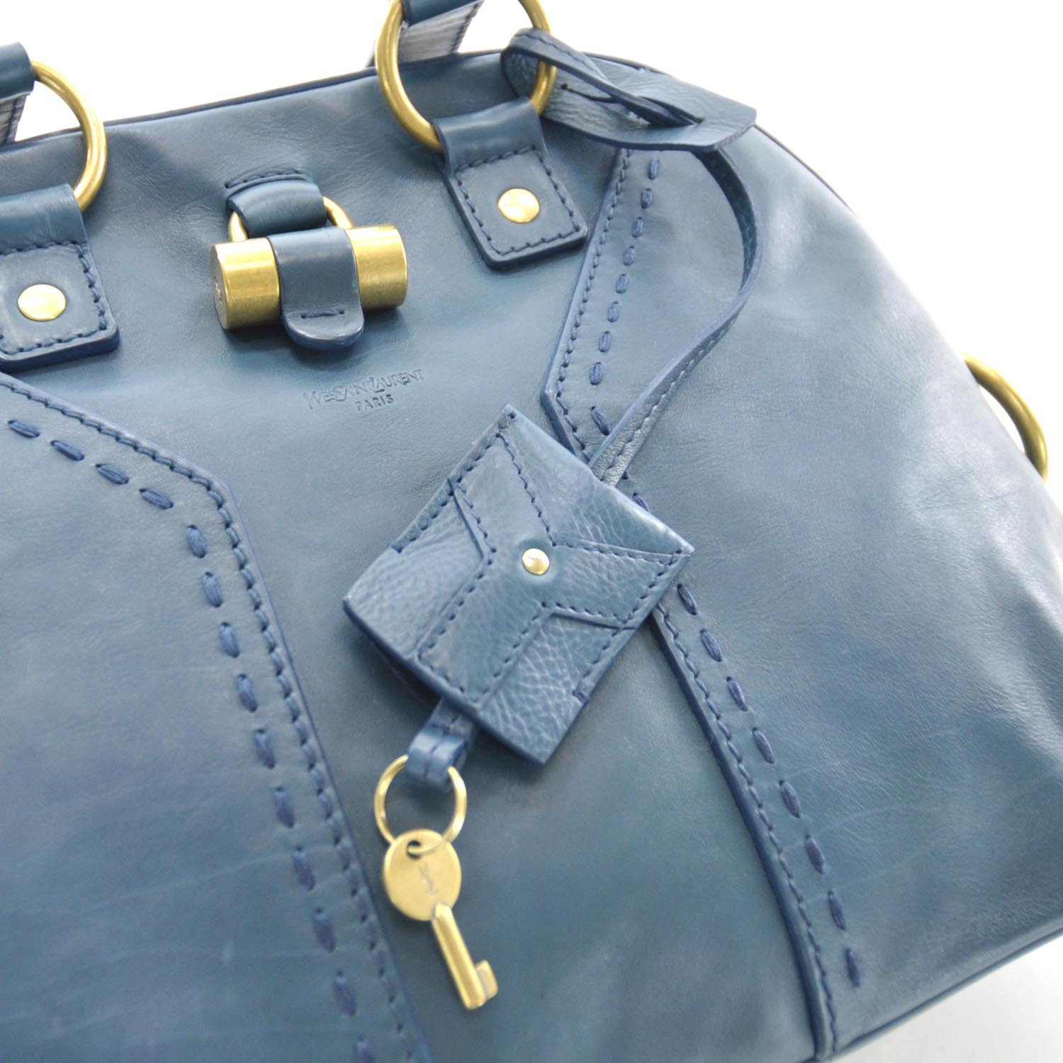 Saint Laurent Leather Small Muse Turquoise 5 of 9