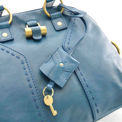 Saint Laurent Leather Small Muse Turquoise 5 of 9