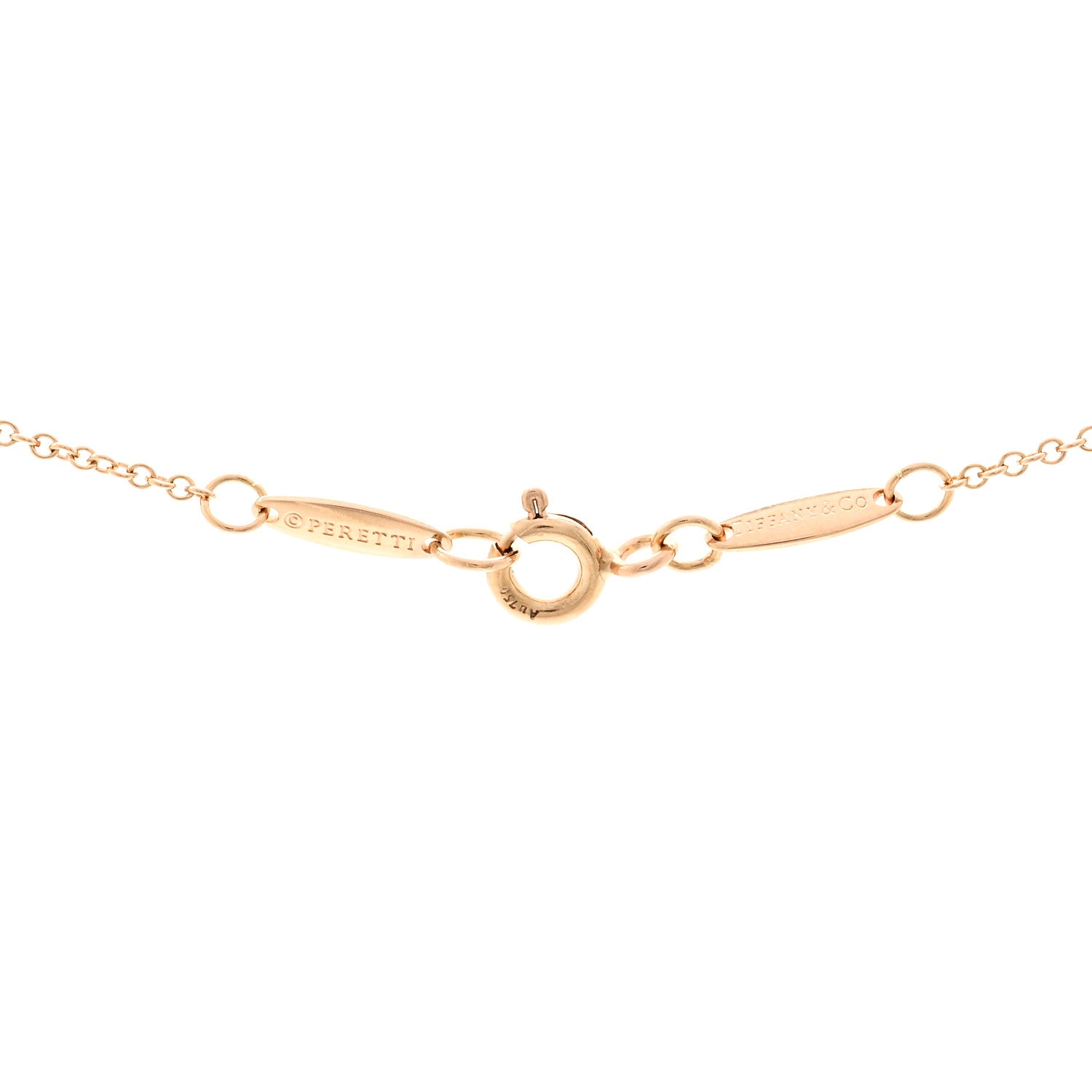 Tiffany 18K Rose Gold Diamond .07ct Elsa Peretti Diamonds by the Yard Pendant Necklace 4 of 5