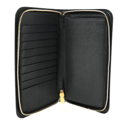 Saint Laurent Grain De Poudre Zip Around Travel Wallet Black 5 of 7