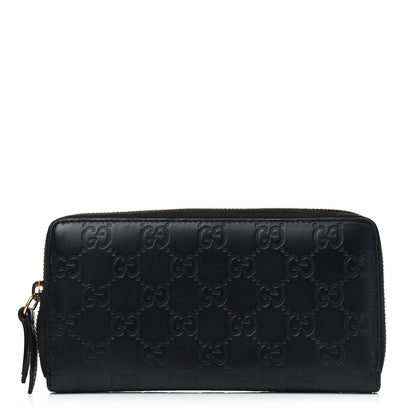 Gucci Guccissima Signature Zip Around Wallet Black 1 of 8