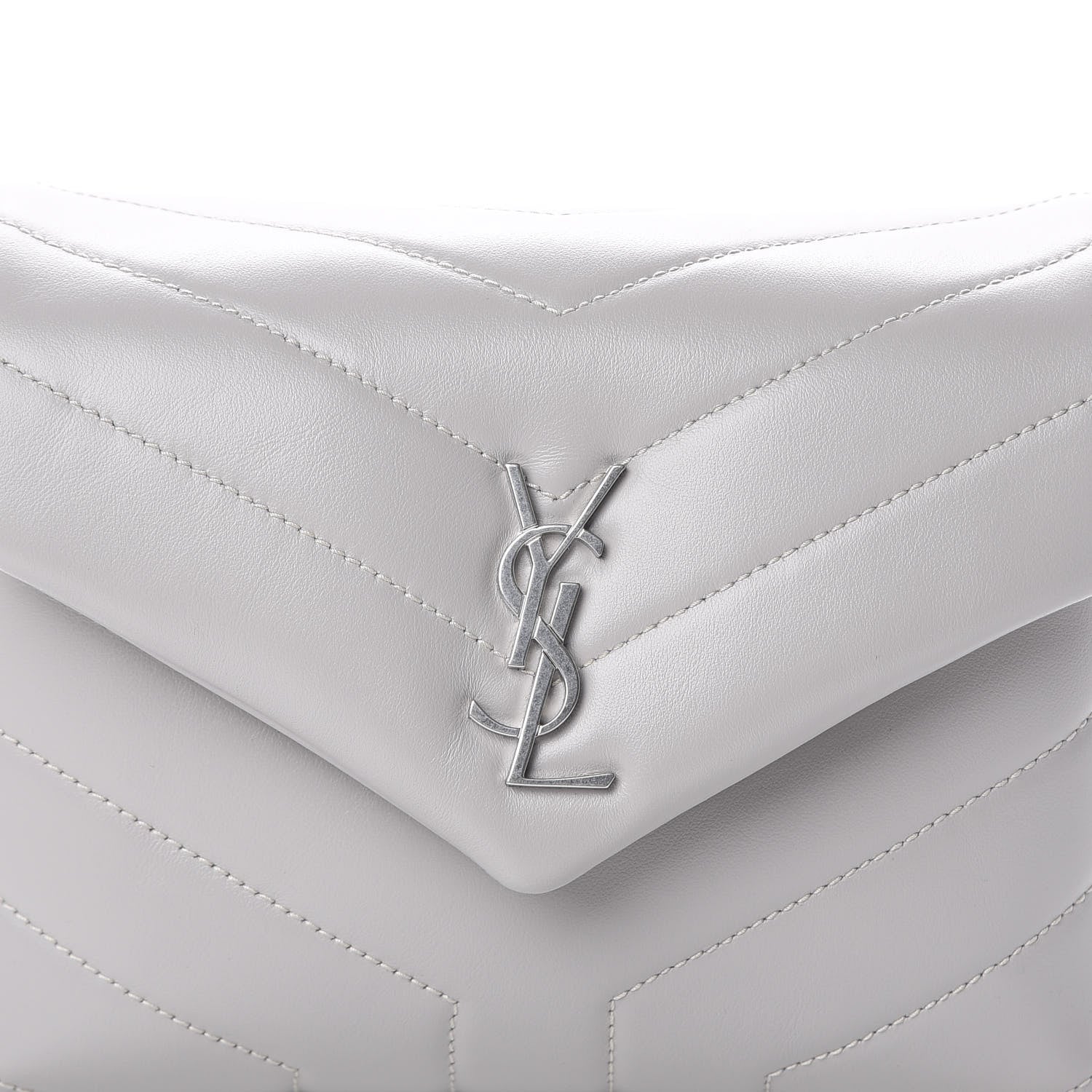 Saint Laurent Calfskin Y Quilted Monogram Toy Loulou Satchel Granite 8 of 8