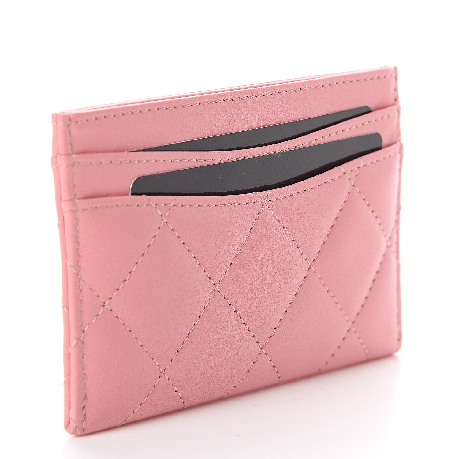 Chanel Lambskin Quilted Card Holder Pink 2 of 8
