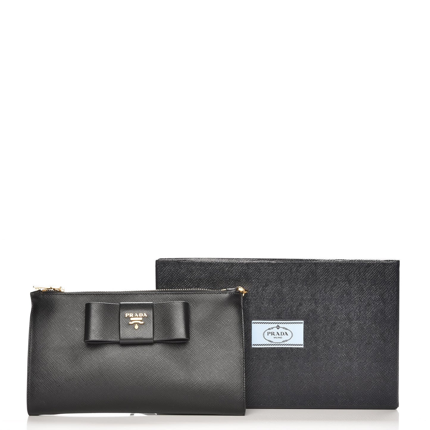 Saffiano Bow Wristlet Nero Black