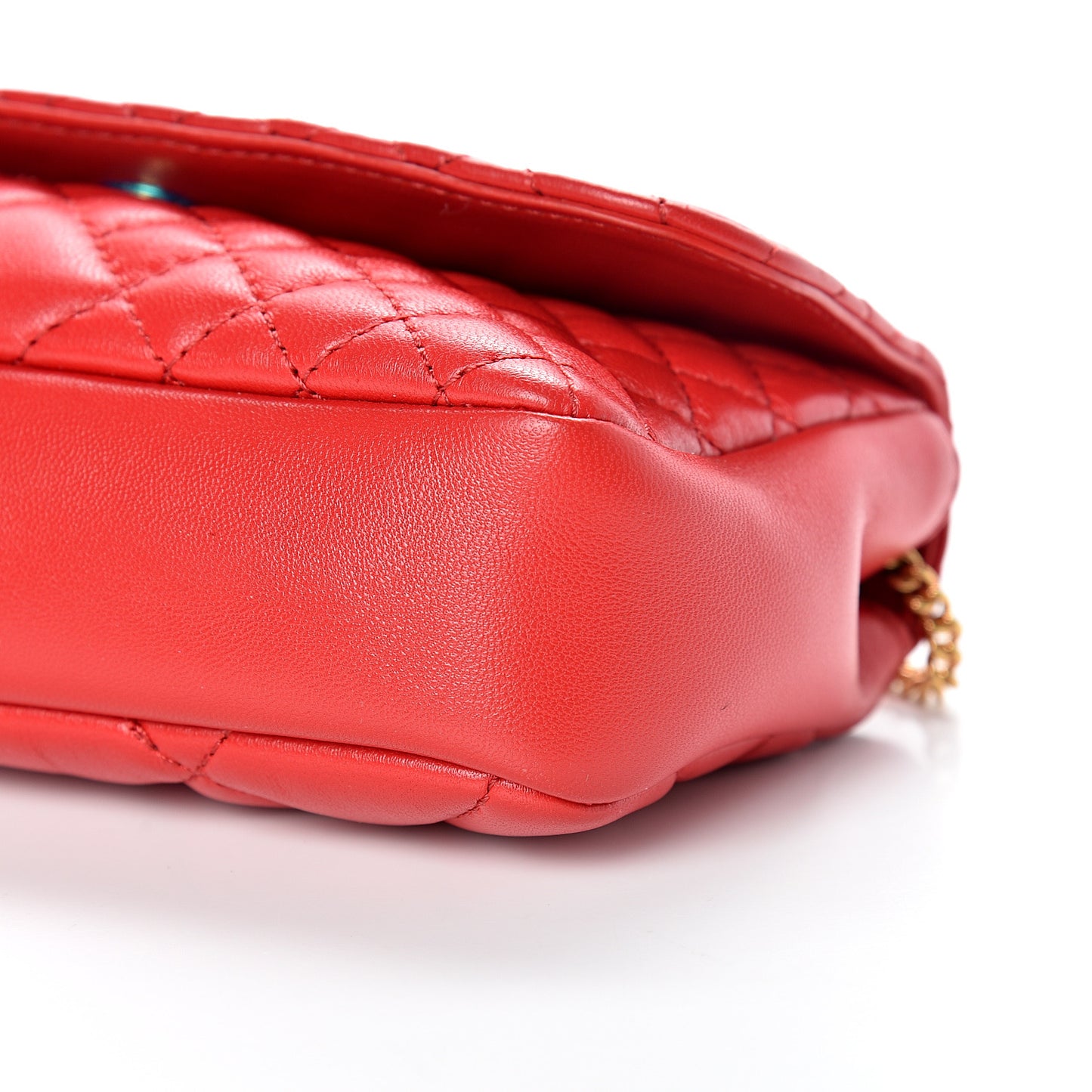 Nappa Quilted Trapuntata Tribute Wallet Chain Crossbody Rosso