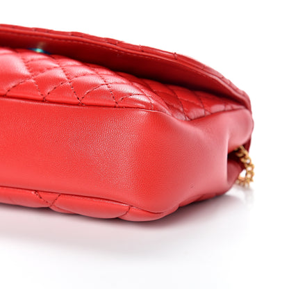 Versace Nappa Quilted Trapuntata Tribute Wallet Chain Crossbody Rosso 8 of 9