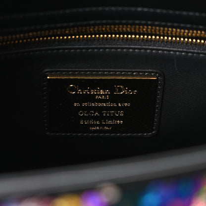 Christian Dior X OLGA TITUS Lambskin Sequin Beaded Medium Lady Dior Art Black Multicolor 6 of 10