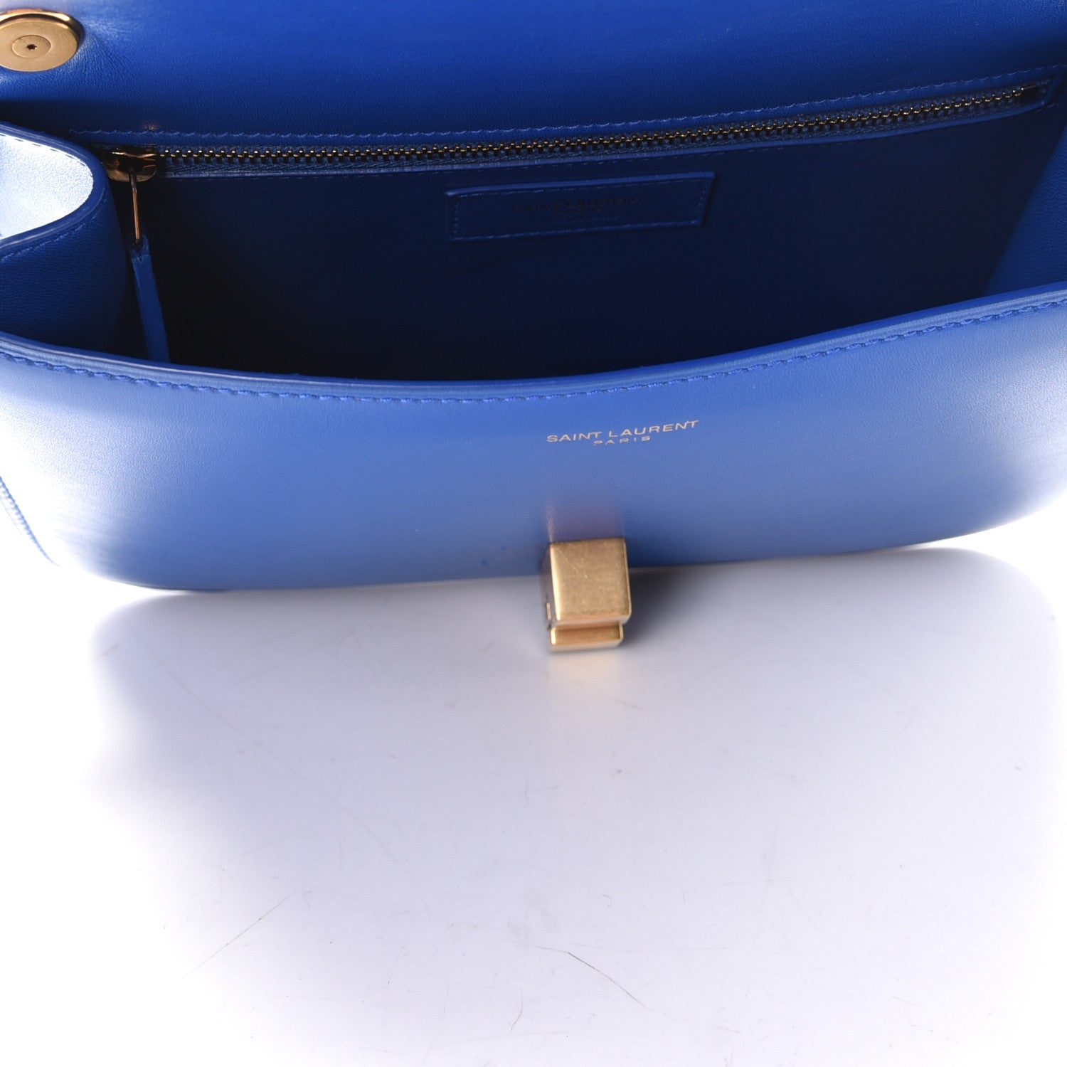 Saint Laurent Smooth Calfskin Carre Satchel Royal Blue 4 of 6