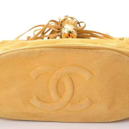 Chanel Suede Quilted Tassel Shoulder Bag Yellow 10 of 16
