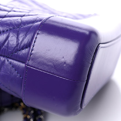Chanel Aged Calfskin Chevron Quilted Small Gabrielle Hobo Purple 10 of 10