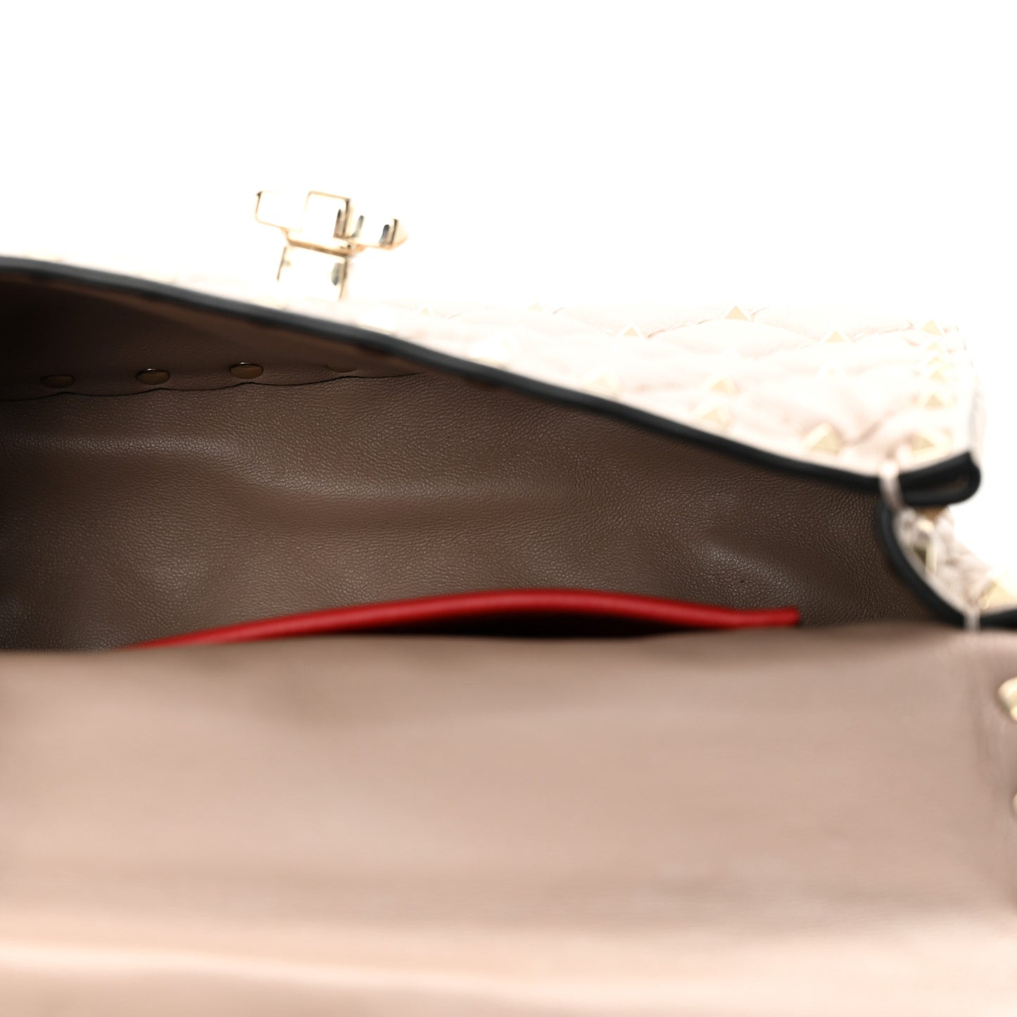 Lambskin Small Rockstud Spike Shoulder Bag Poudre