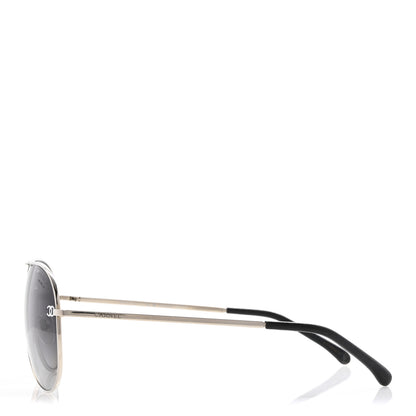 Chanel Metal Aviator CC Sunglasses 4189-T-Q Silver 3 of 7