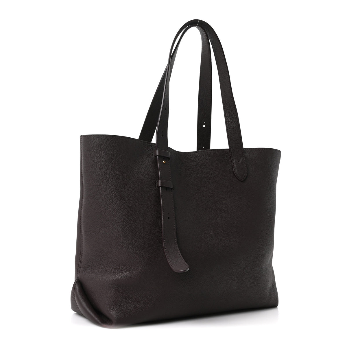 Grained Calfskin Low Key Cabas MM Chocolate