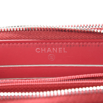 Chanel Caviar Quilted Large Gusset Double Zip Around Wallet Red 6 of 13