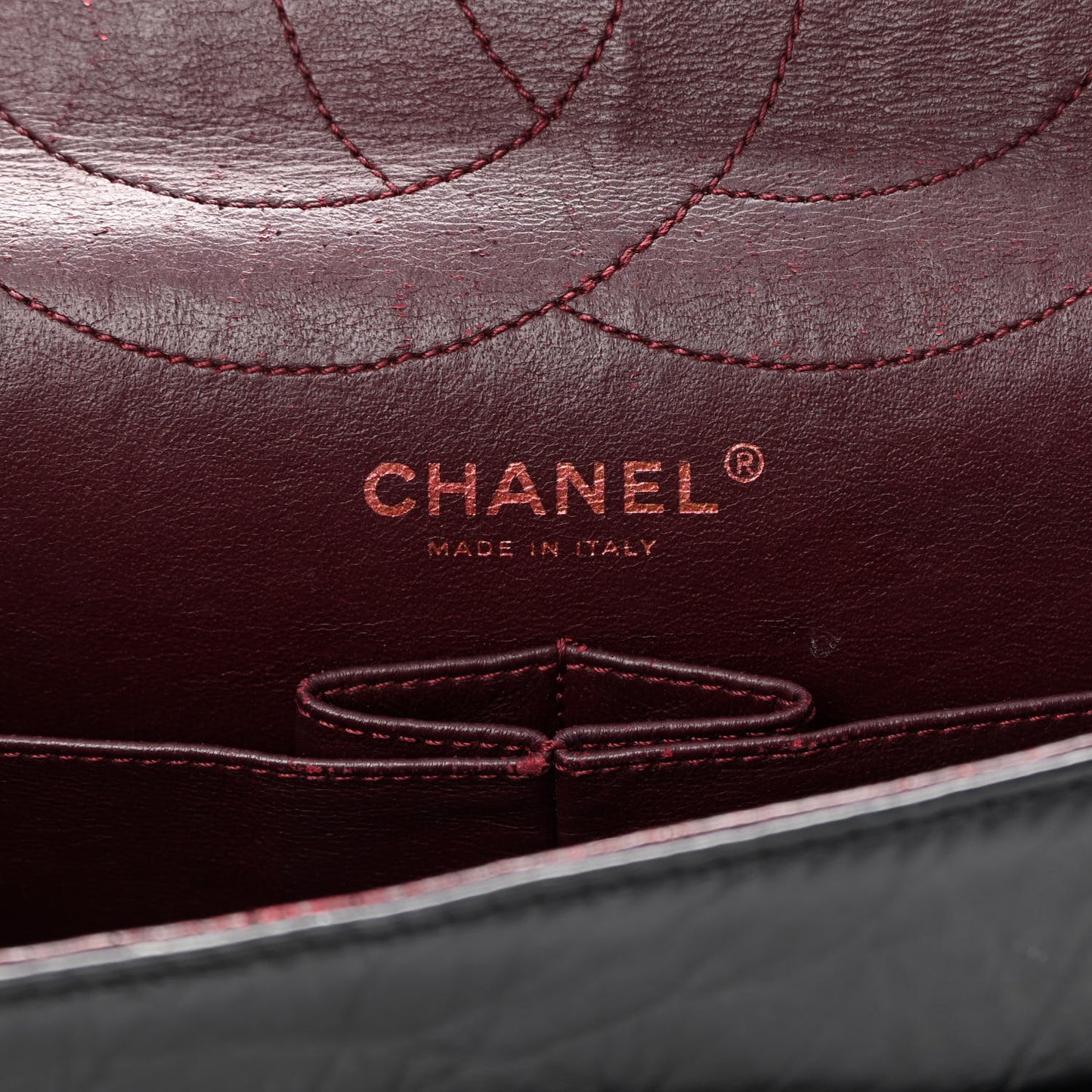 Aged Calfskin Quilted 2.55 Reissue 227 Flap Black