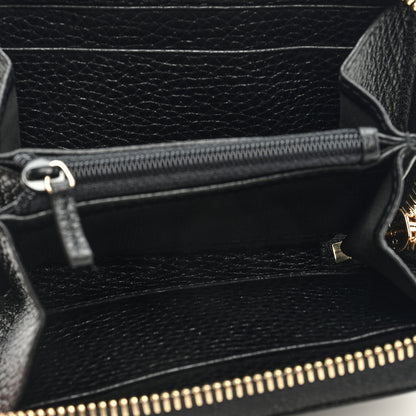 Gucci Pebbled Calfskin Soho Compact Disco Zip Around Wallet Black 5 of 6