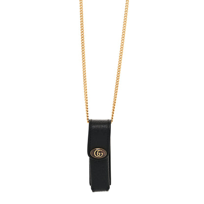 Gucci Textured Calfskin Enamel Single Porte Rouges Chain Black 1 of 6