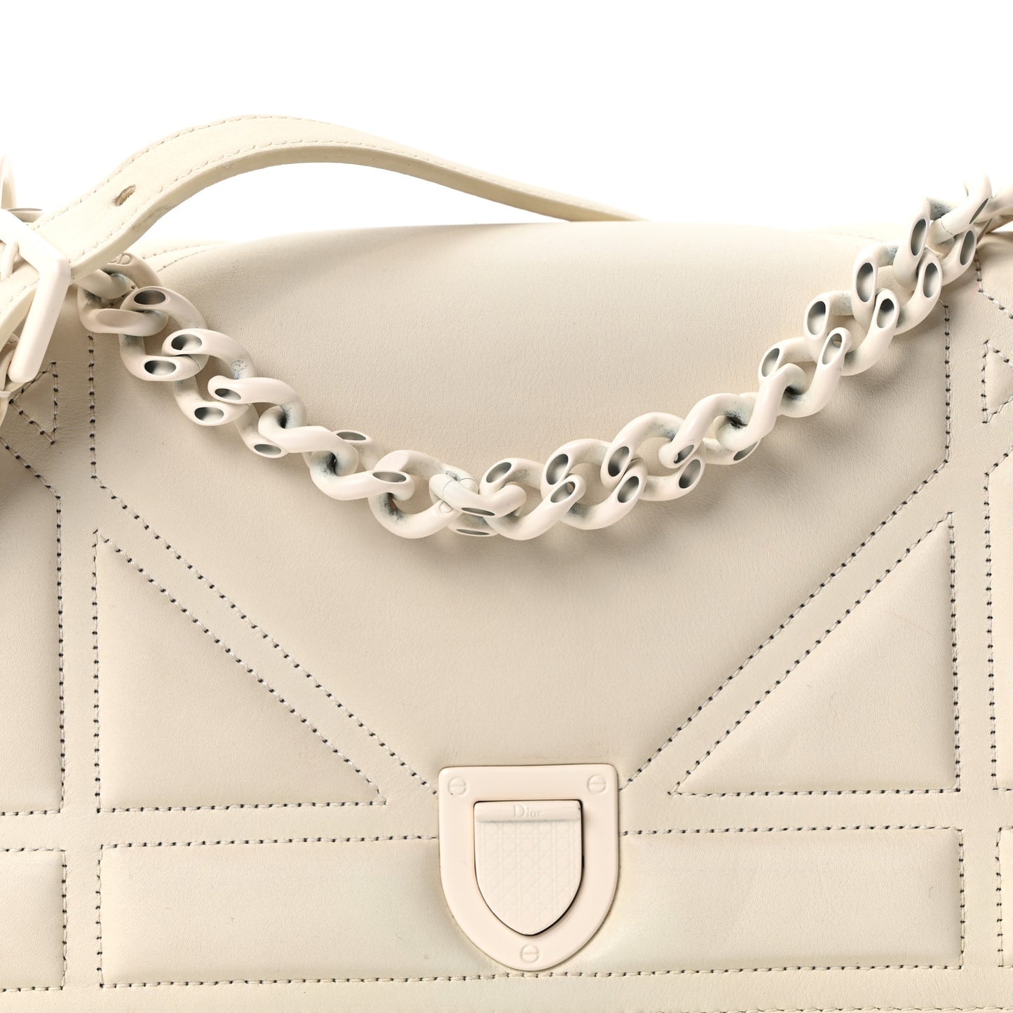 Ultra Matte Calfskin Small Diorama Flap Bag White