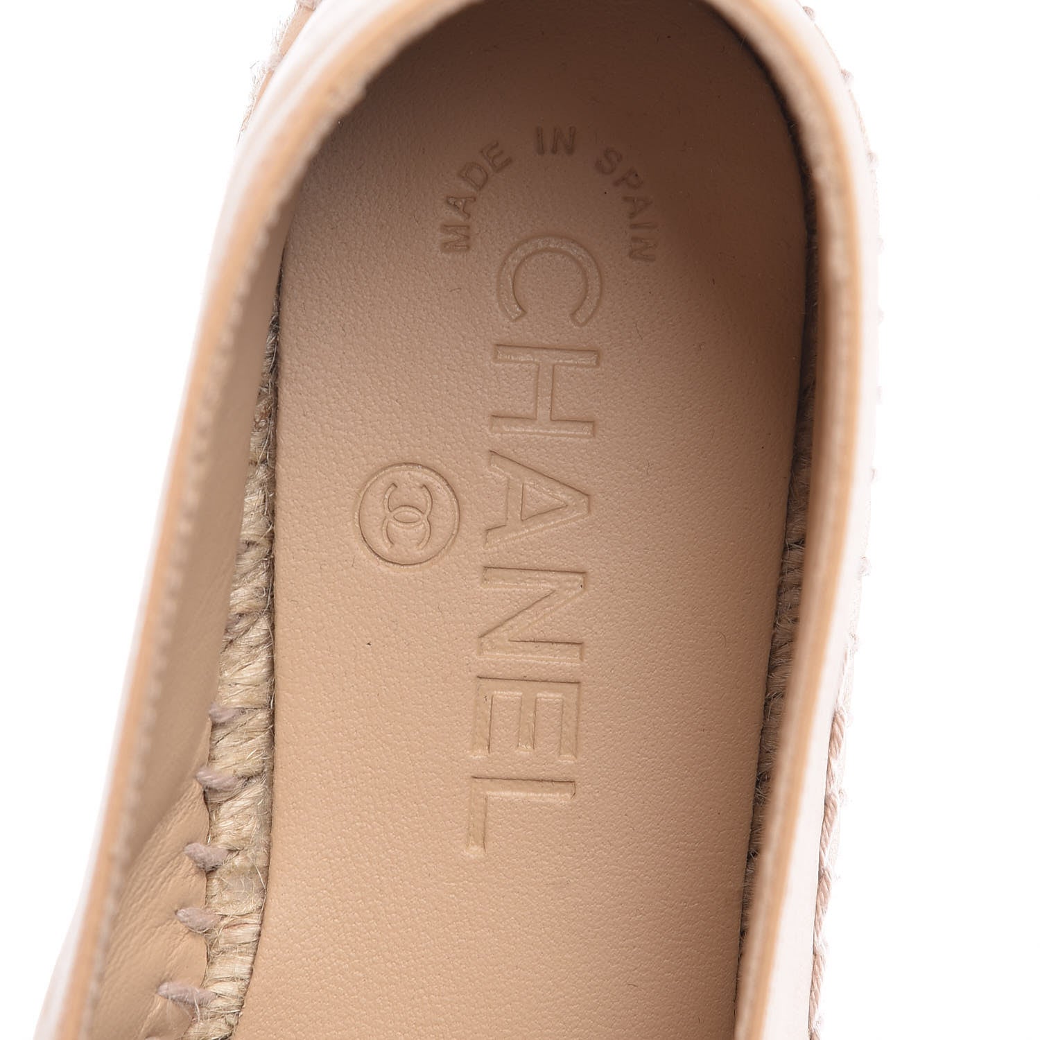 Chanel Lambskin CC Espadrilles 36 Beige Black 9 of 12